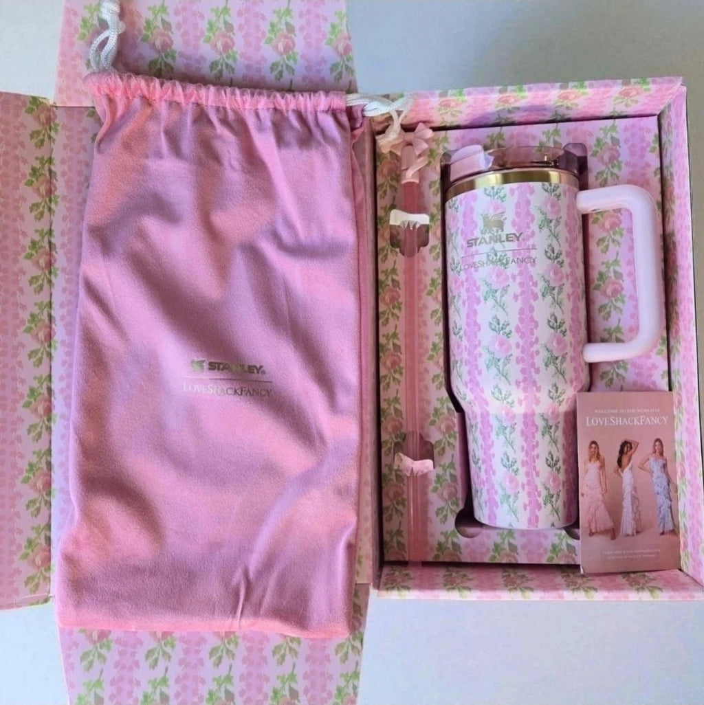 LOVESHACKFANCY x Stanley Pink Floral Tumbler