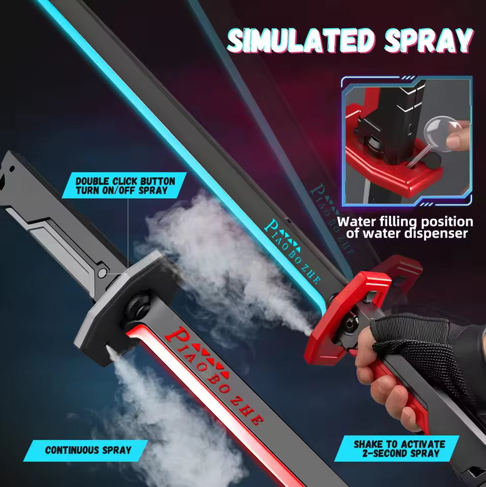 Cyber-Sword Pro: Futuristic RGB Lightsaber with Mist Spray & Sparking Effects