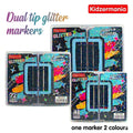 Dual Tip Glitter Brush Markers Set (48, 72, 96 Colors) – 2-in-1 Art Markers for Kids & Artists | Kidzermania