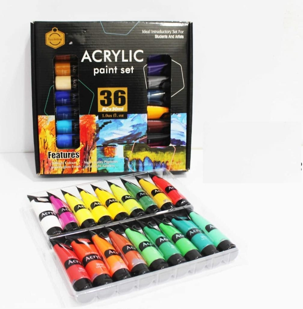 Keep Smiling Acrylic Paint Set – Professional Fine Quality Artist Paints in 30ml Tubes | Available in 6, 12, 18, 24 & 36 Colors