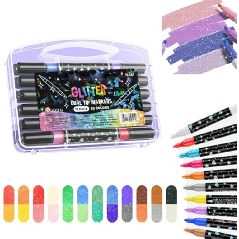 Ultimate Sparkle & Shine Metallic Glitter Marker Pen Set (24 Count)