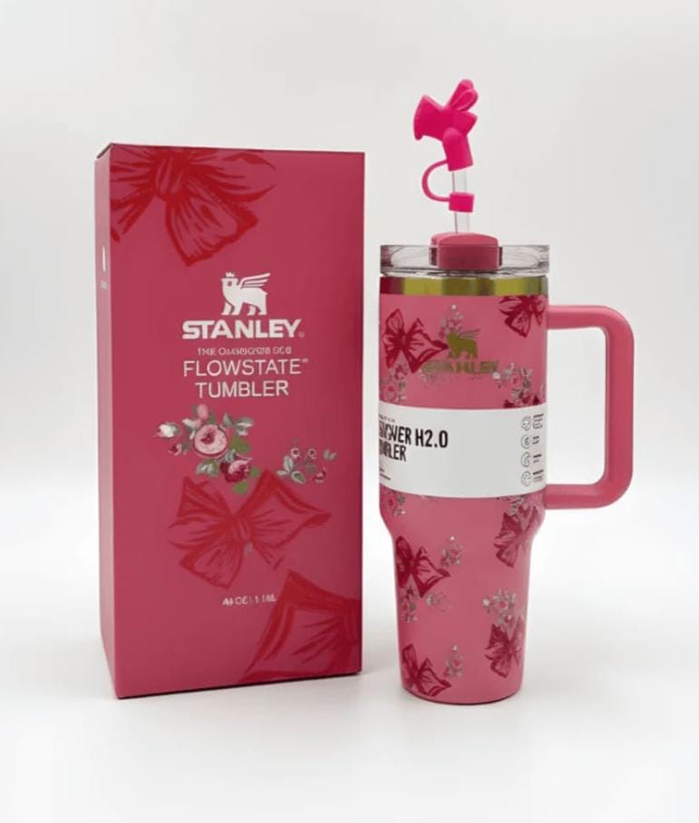 Imported Stanley LoveShackFancy Tumblers - Floral Design 40oz FlowState™ Quencher H2.0 - red ♥️