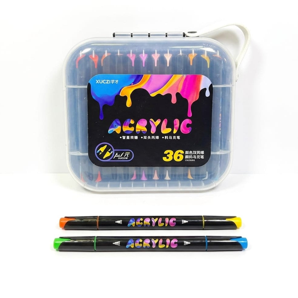 Unleash Your Creativity with Acrylic Dual-Tip Markers - Sets of 12, 24, & 36