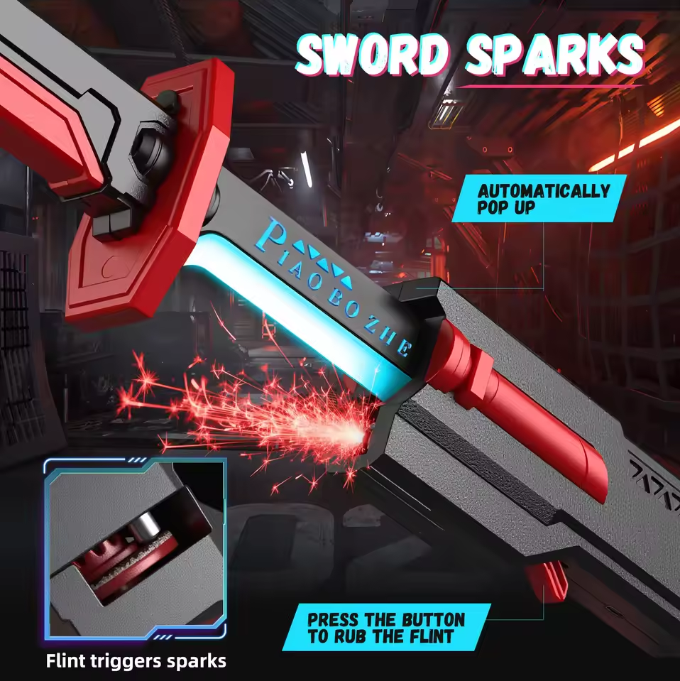 Cyber-Sword Pro: Futuristic RGB Lightsaber with Mist Spray & Sparking Effects