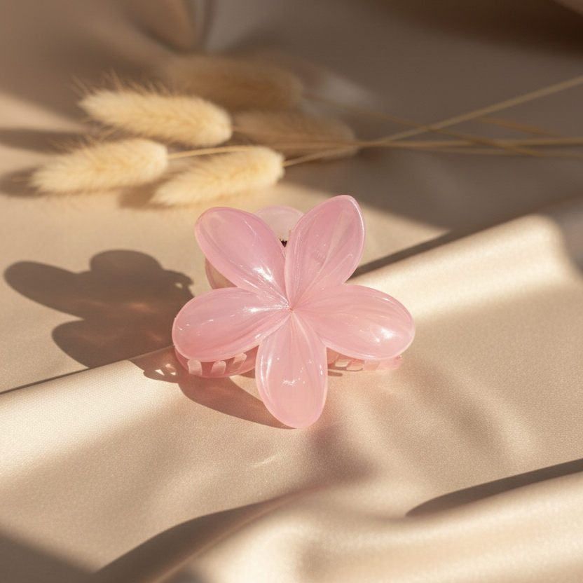 Tropical Flower Hair Claw - Durable Plumeria Petal Clip