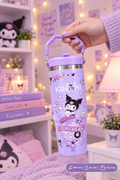 Kuromi Stainless Steel Insulated Water Tumbler with Handle | Leakproof Travel Cup