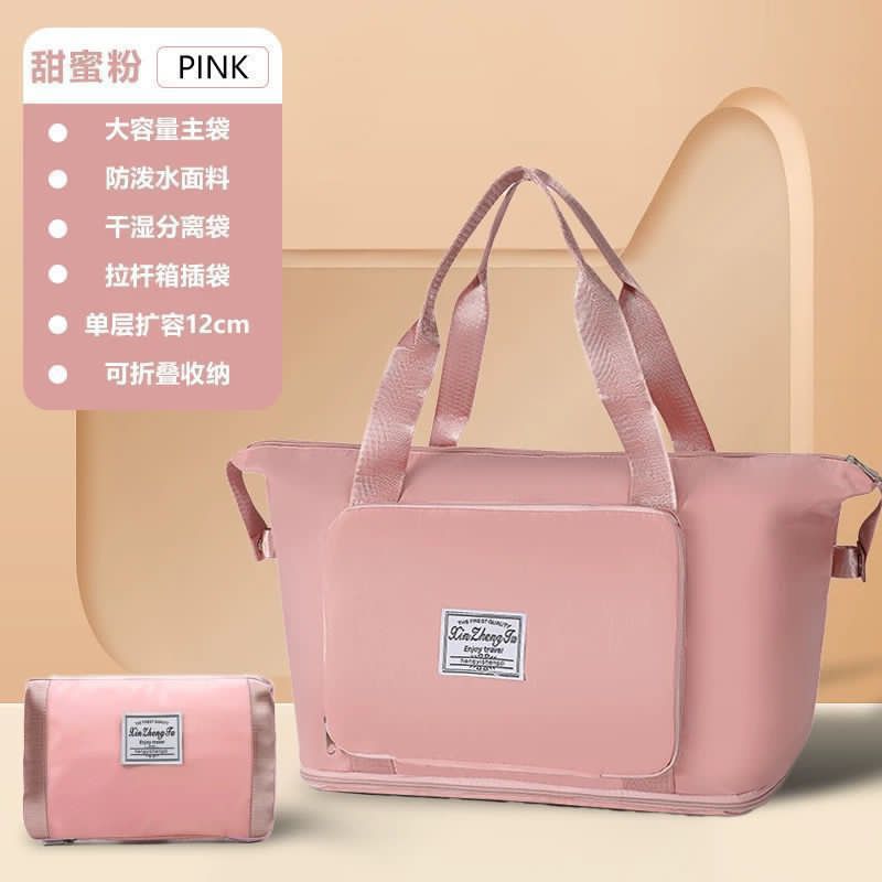 Foldable Waterproof Travel Tote Bag – Large Capacity Lightweight Handbag