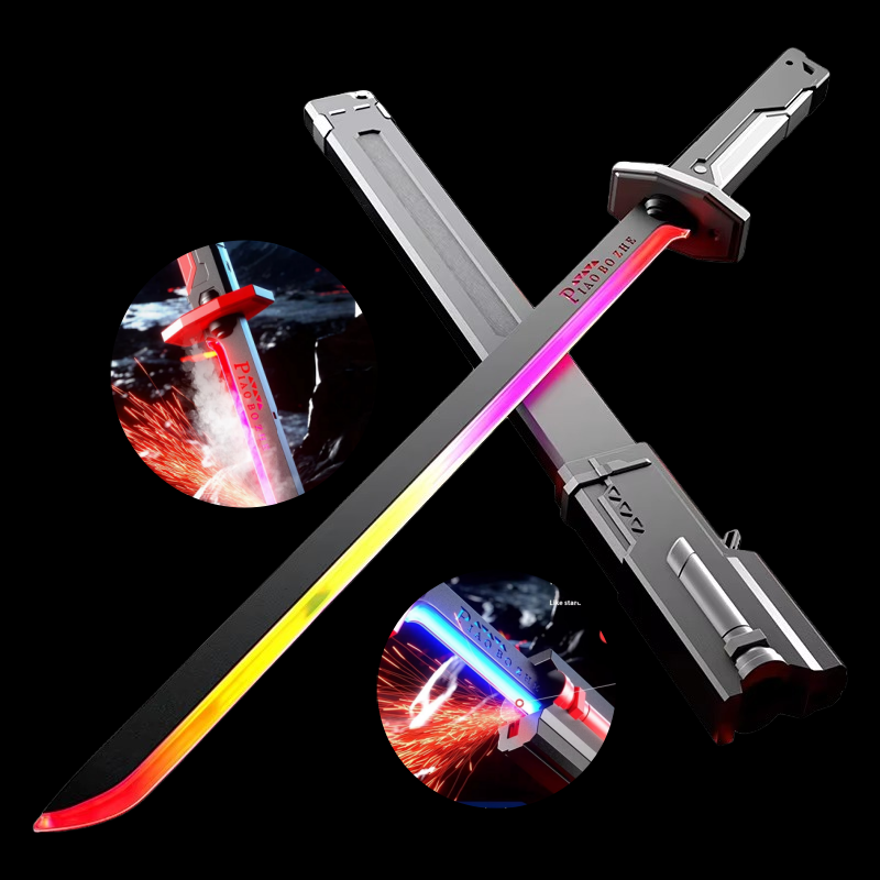Cyber-Sword Pro: Futuristic RGB Lightsaber with Mist Spray & Sparking Effects