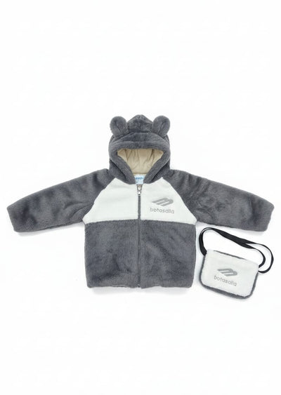 Baby Winter Fleece Hooded Bear Outfit Set (Jacket, Booties & Mini Bag )