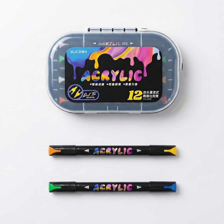 Unleash Your Creativity with Acrylic Dual-Tip Markers - Sets of 12, 24, & 36