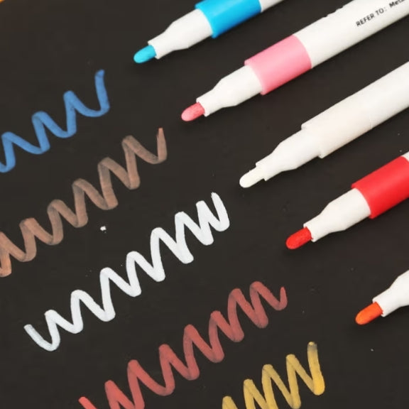 Premium 12-Pack Acrylic Marker Pens for Rock Painting, Wood, Glass, and DIY Art Projects – Vivid & Permanent