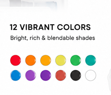 Dual Tip Acrylic Markers – Fine Tip & Soft Brush Tip | 12 & 24 Colors | Water-Based Paint Markers with Portable Case