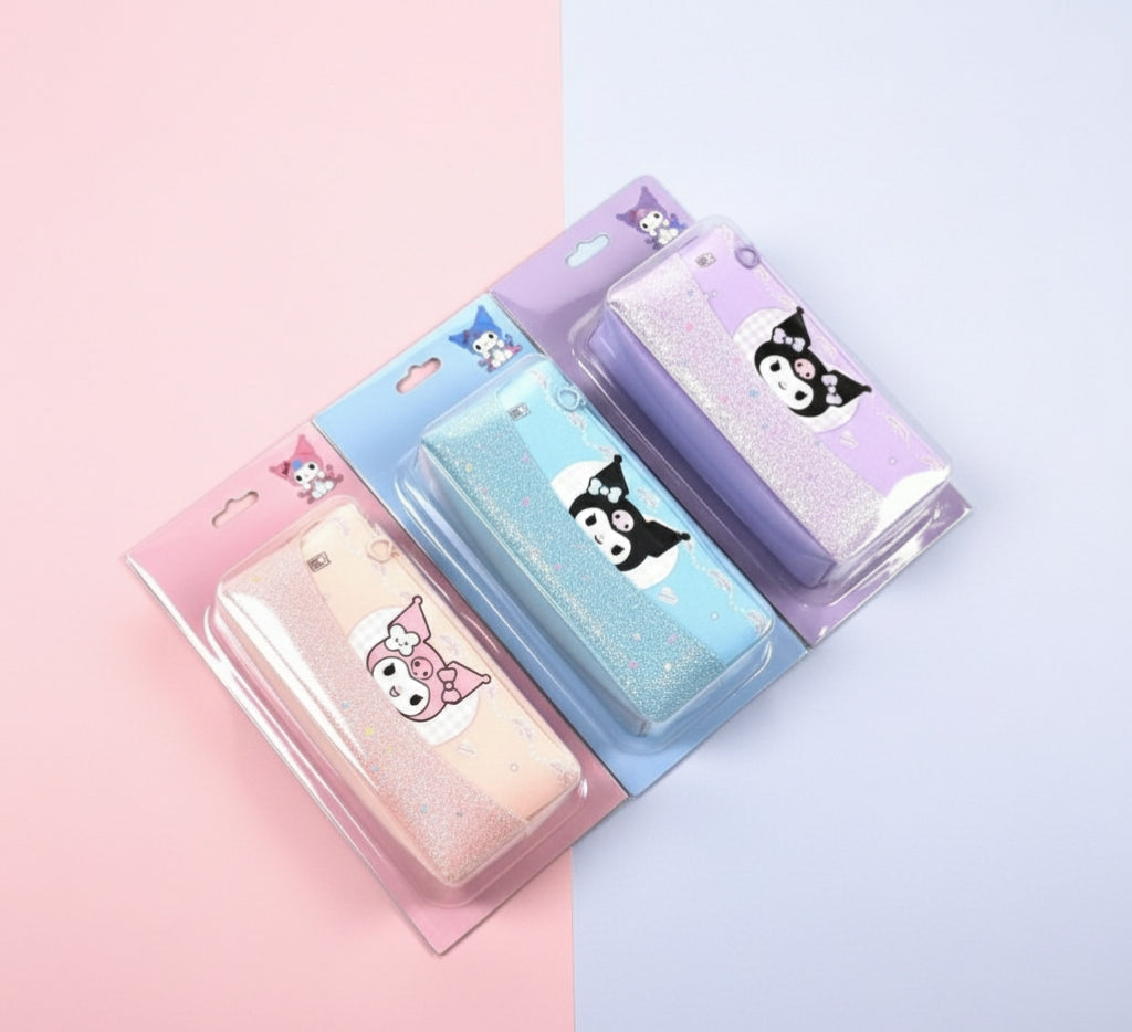 Cute Kuromi & My Melody Glitter Pencil Cases | Kidzer Mania