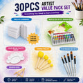30 PCS Artist Value Pack Set | Complete Acrylic Painting Kit with Canvases, Paints, Brushes, Easel & Accessories