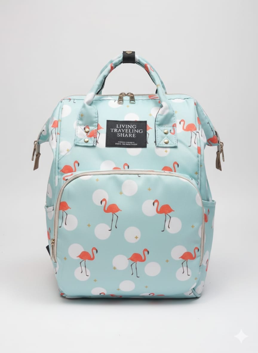 Cute Printed Baby Diaper Backpack – Large Capacity Waterproof Maternity Travel Bag