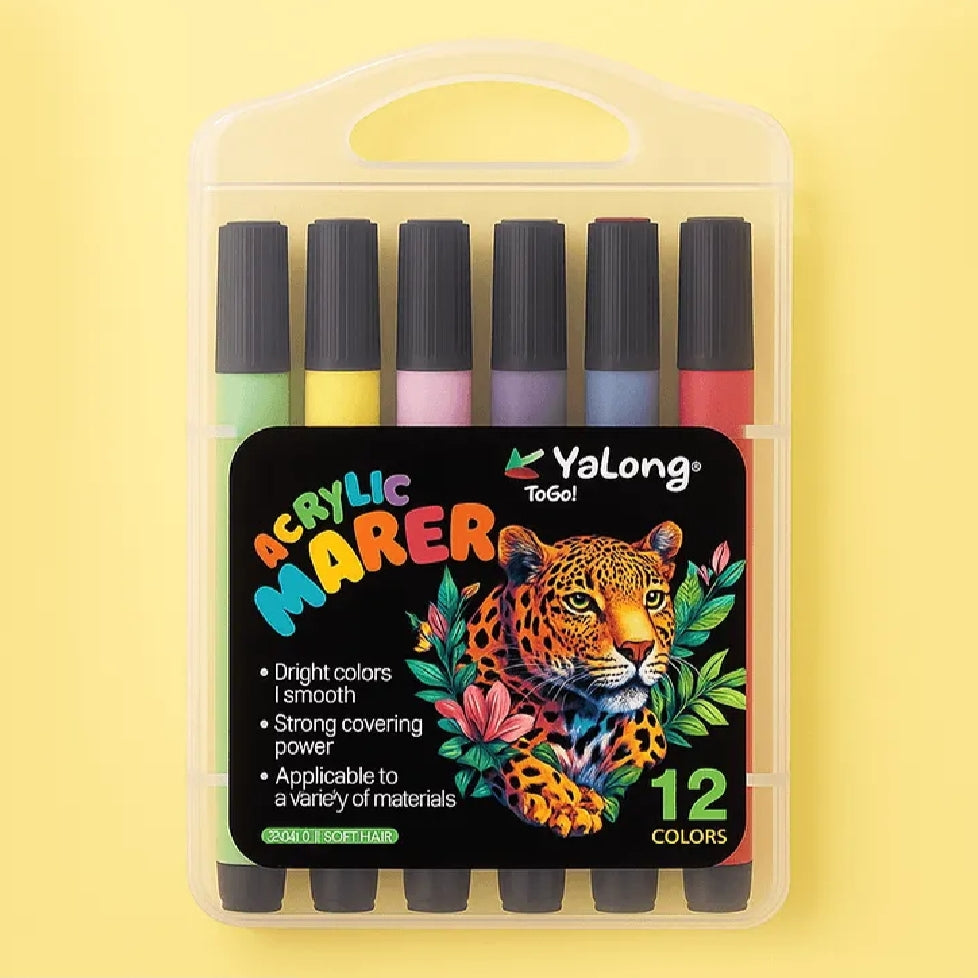 Yalong 24 Colors Acrylic Marker Set | Premium Paint Markers for Canvas, Wood & DIY Art | Kidzermania