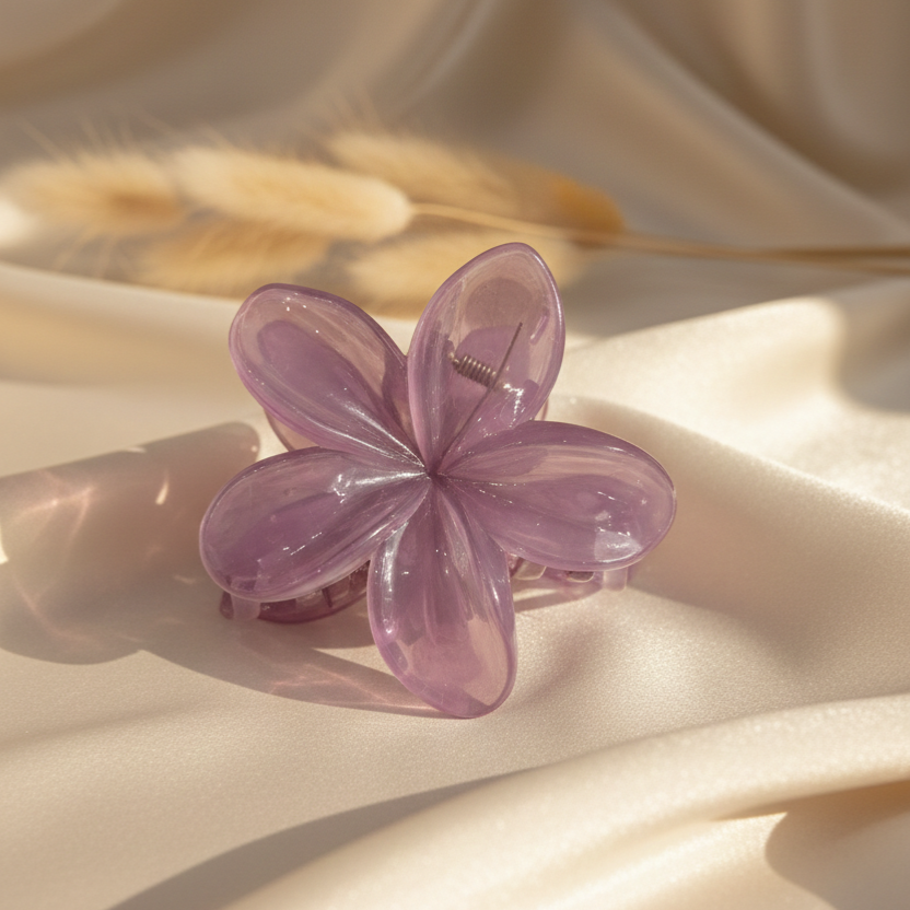 Tropical Flower Hair Claw - Durable Plumeria Petal Clip