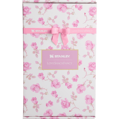 White with Pink Flowers Stanley Quencher H2.0 Tumbler