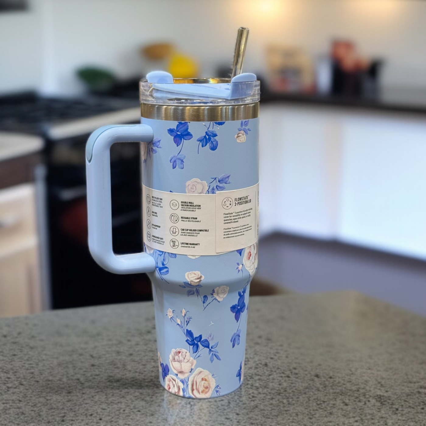 LoveShackFancy x Stanley Floral Tumbler - Light Blue