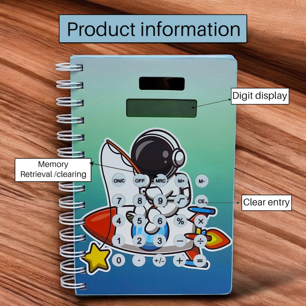 Space Astronaut Spiral Diary with Built-in Calculator & Stationery Set – Premium School Gift for Boys & Girls