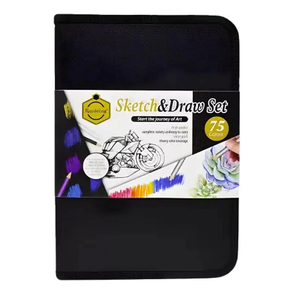 Professional Drawing Art Set – 72-Piece Sketching Pencils, Colored Pencils, and Accessories with Organizer Case