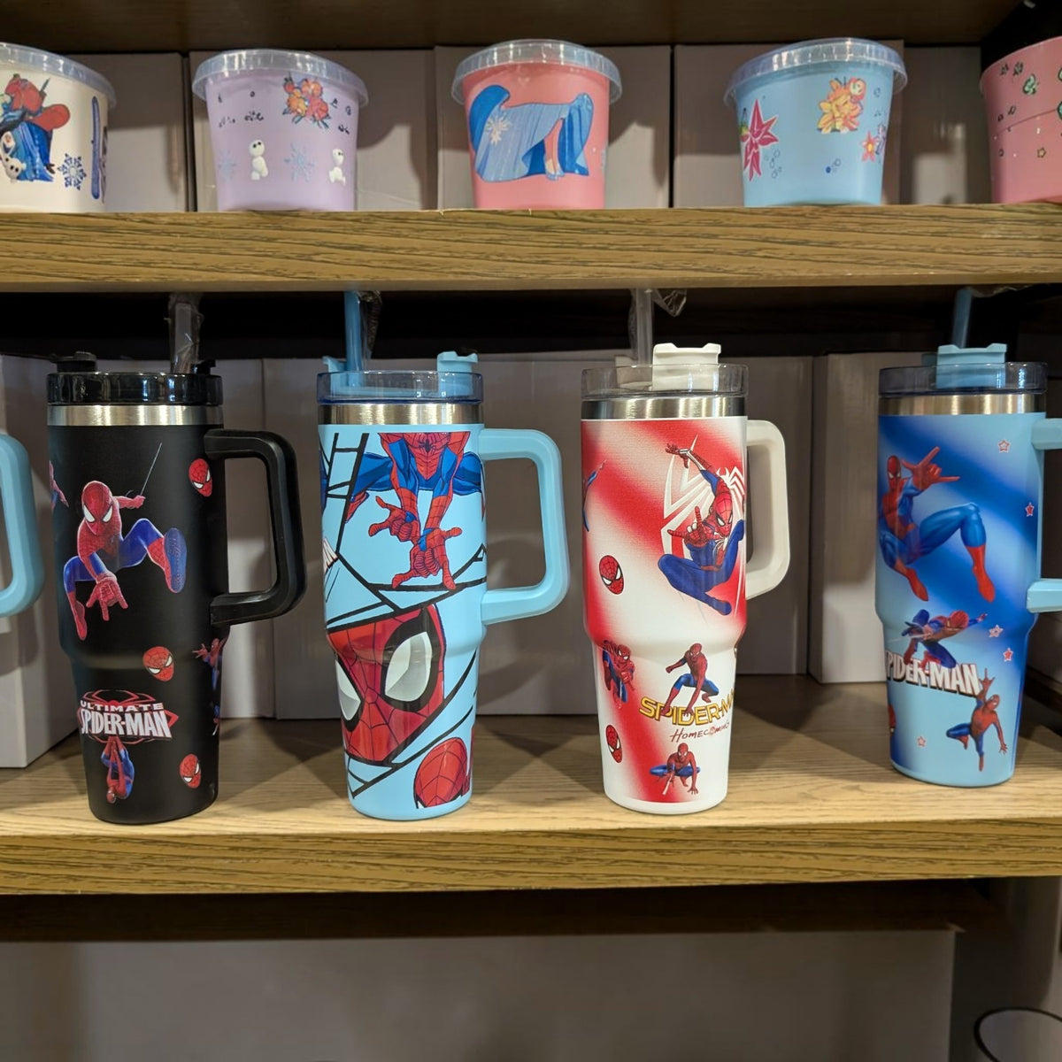 Spider-Man Kids Tumbler with Handle & Straw | 890ml (30oz) Insulated Water Bottle