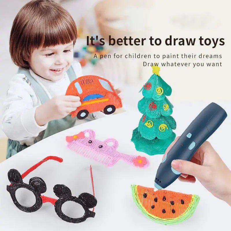 3D Printing Pen for Kids – Safe Low-Temperature Rechargeable 3D Pen with Filament Kit | Kidzermania