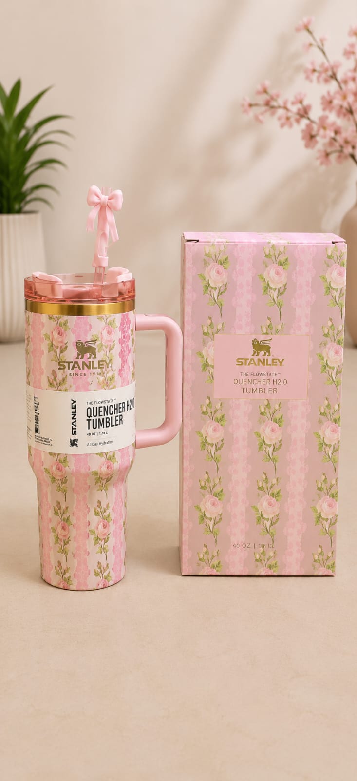 🌸 Floral Stanley Quencher Tumbler