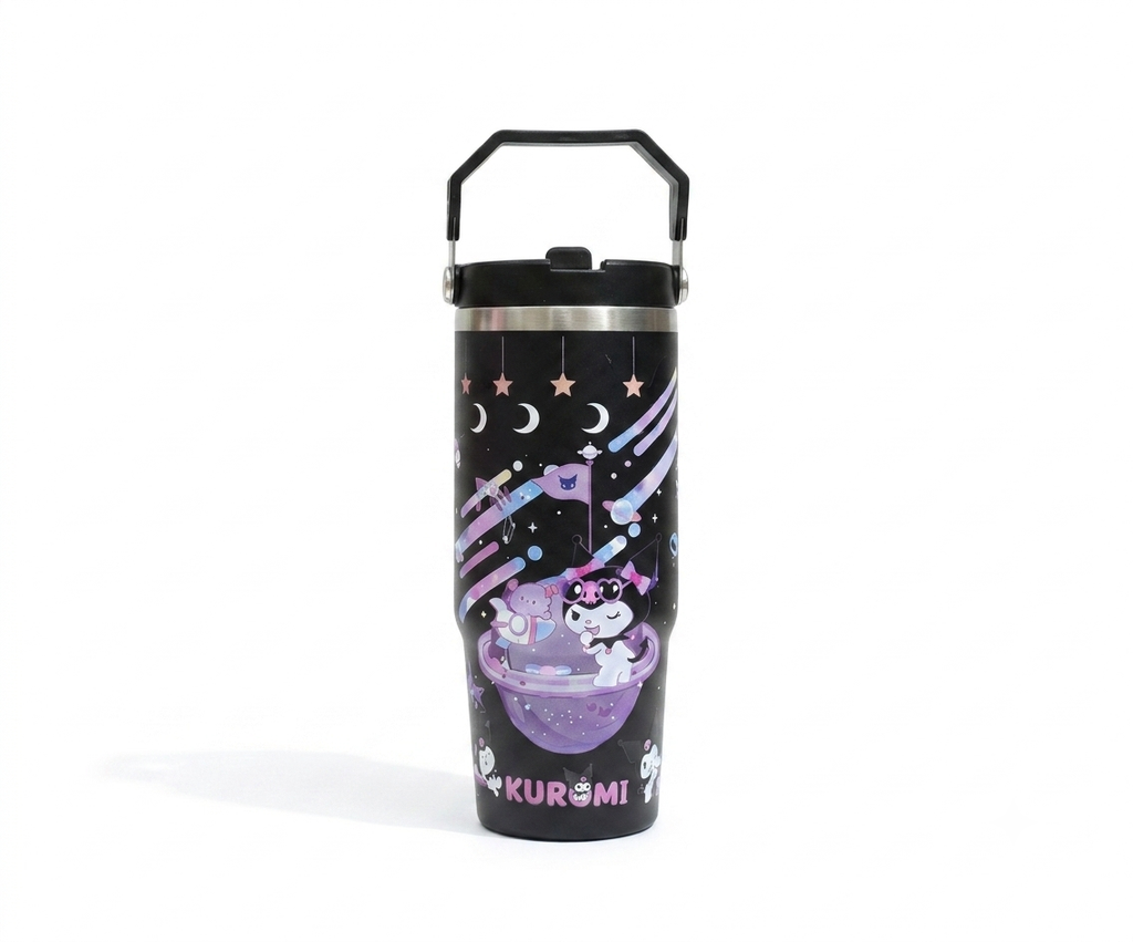 Kuromi Stainless Steel Insulated Water Tumbler with Handle | Leakproof Travel Cup