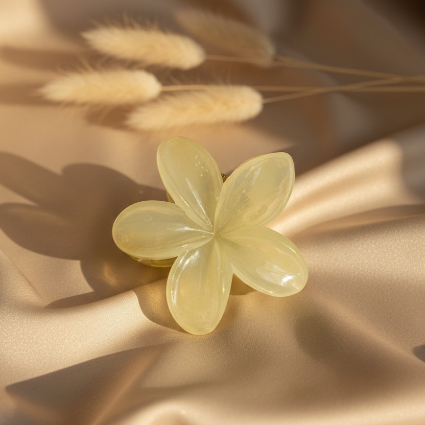 Tropical Flower Hair Claw - Durable Plumeria Petal Clip