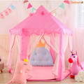 Premium Princess Castle Play Tent – Large Hexagon Kids Playhouse with Star Lights & Mesh Curtains