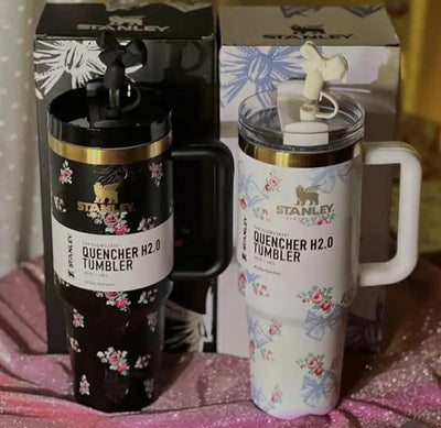 Imported Stanley LoveShackFancy Tumblers - Floral Design 40oz FlowState™ Quencher H2.0