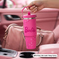 Glam Star Print Stainless Steel Tumbler with Straw & Handle - 30oz